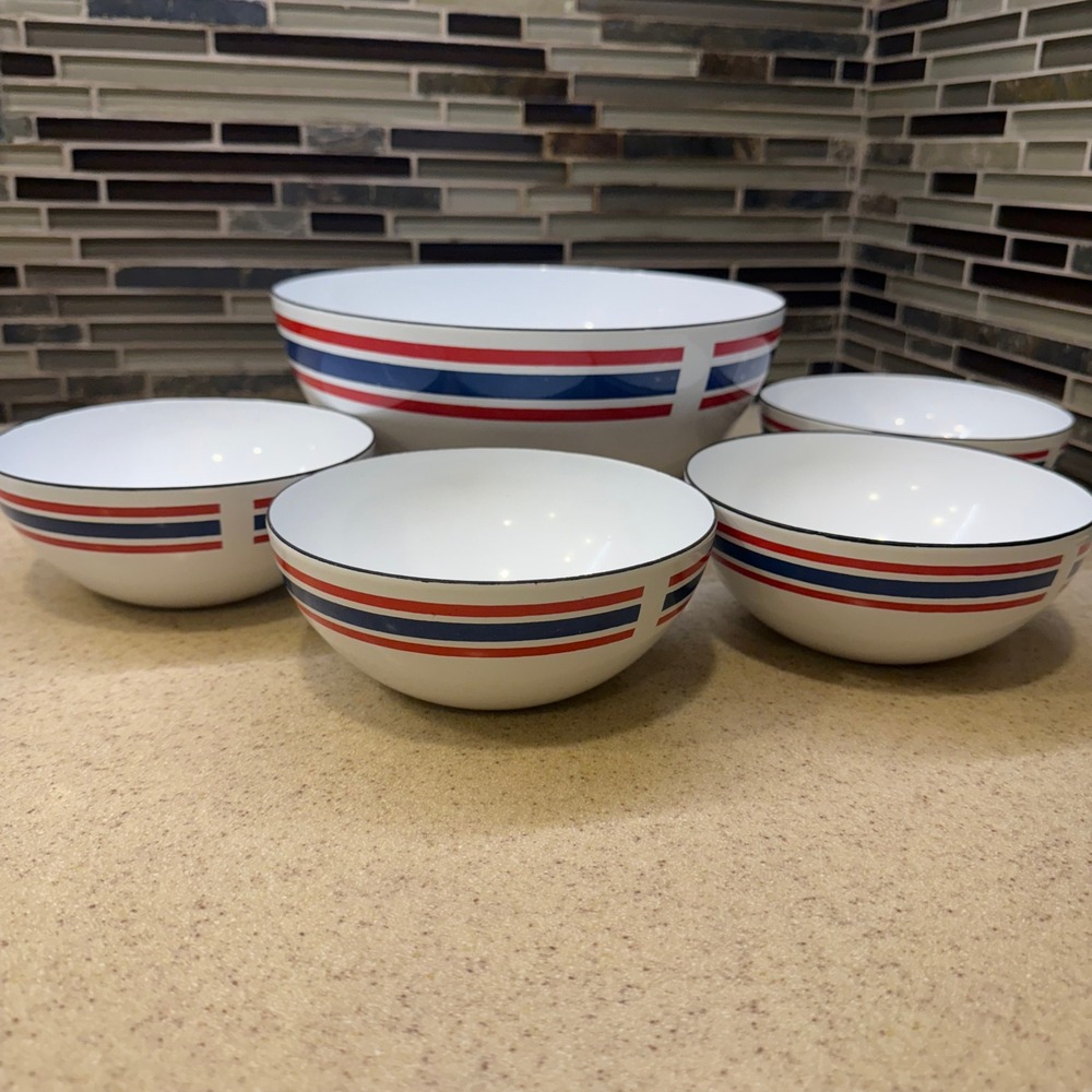 VTG Catherineholm "Club Celebration" Norway Melamine Bowl Set 5pc Serving Bowls‎